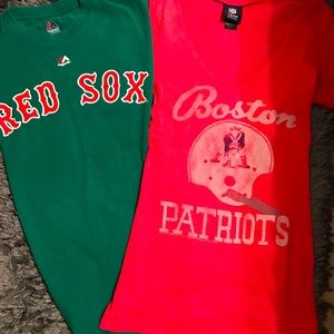 Boston Red Sox, Pats, lot of 2 tees sm